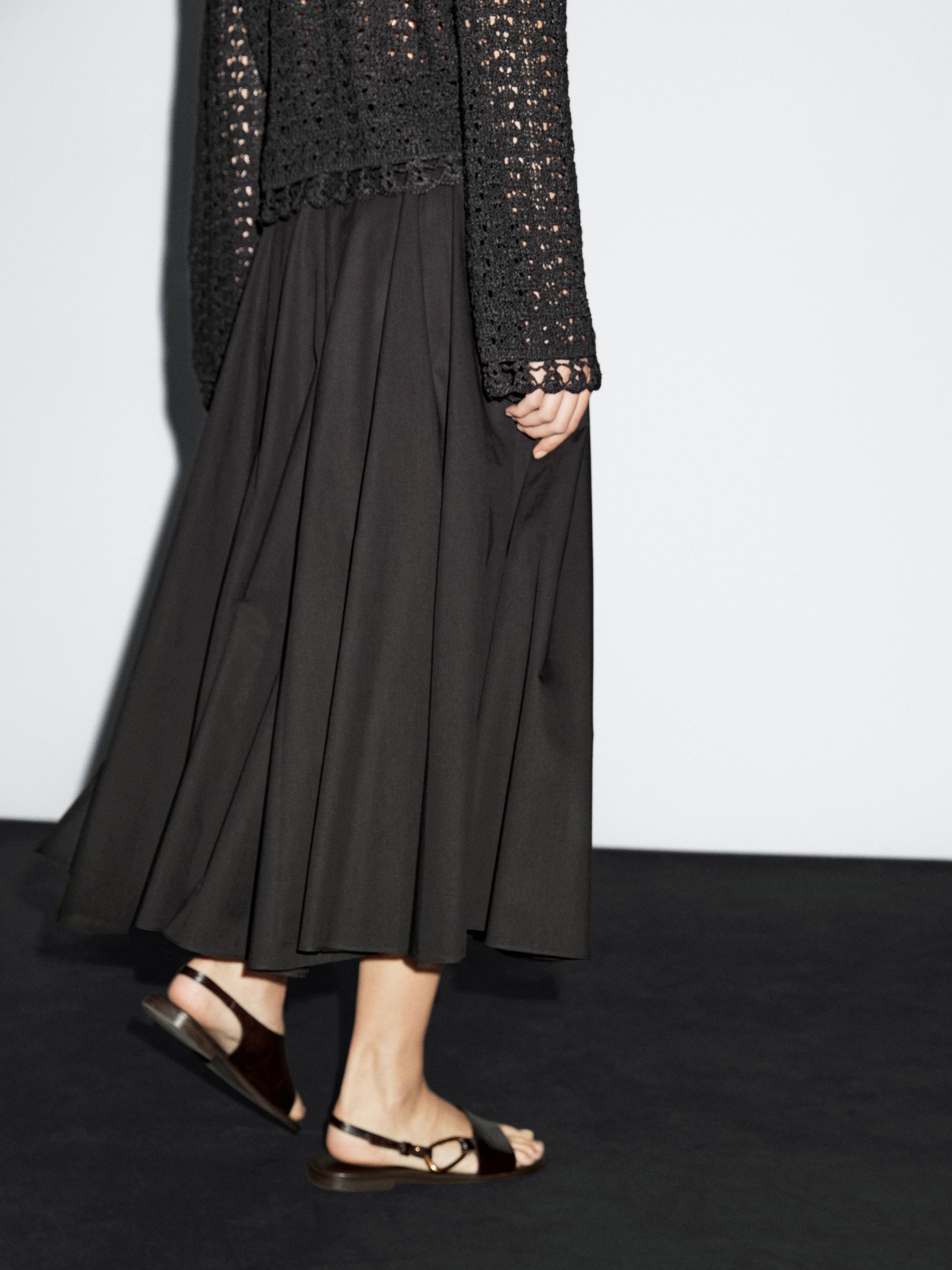 100% cotton flared skirt